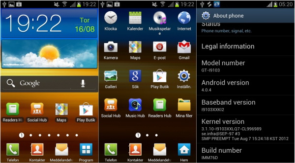 Samsung Galaxy R   Android 4.0.4 ICS