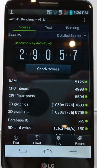  LG G2  Snapdragon 800  AnTuTu  Quadrant