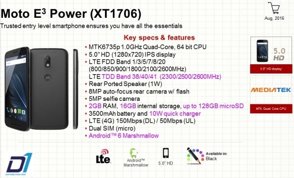 Moto E3 Power   3500    