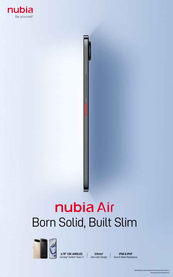 Рождён прочным, собран тонким: постеры Nubia Air просочились в Сеть