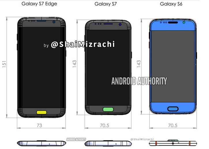 Samsung Galaxy S7  Galaxy S7 Edge:   