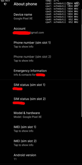Pixel 5 Pro, Pixel XE  Pixel mini:     