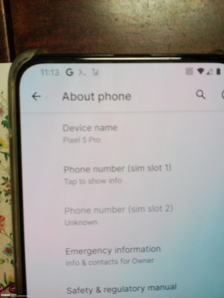 Pixel 5 Pro, Pixel XE  Pixel mini:     