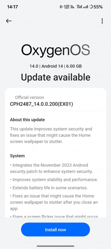 Стабильный Android 14 с OxygenOS 14 добрался до новых моделей OnePlus