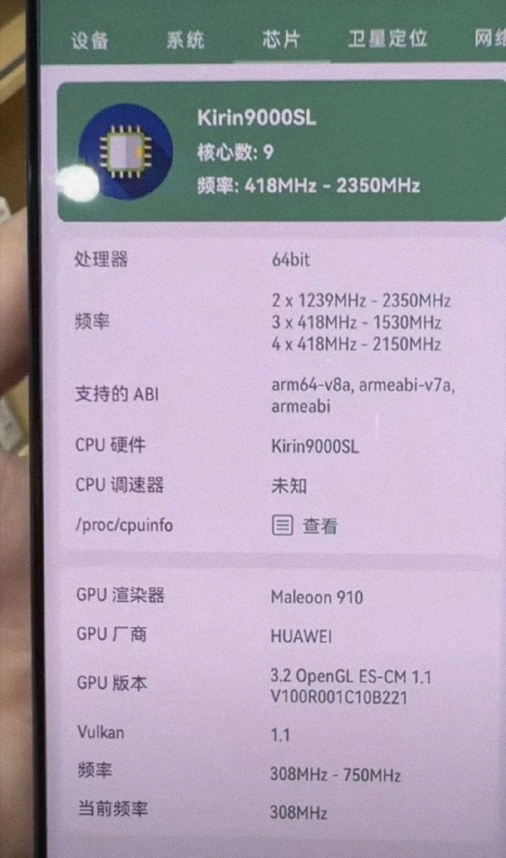 Kirin 9000SL в деталях на живом фото Huawei Nova 12 Ultra