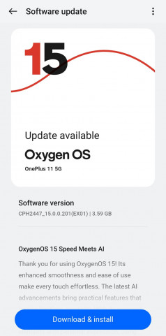 OnePlus 11    Android 15  OxygenOS 15