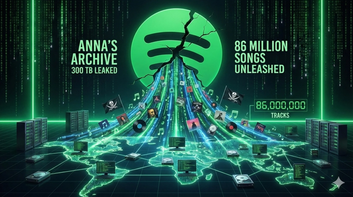 300 ТБ музыки: пираты выкачали почти всю библиотека Spotify