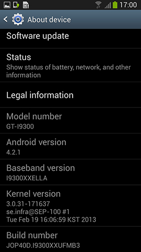   Android 4.2.1  Galaxy S III   