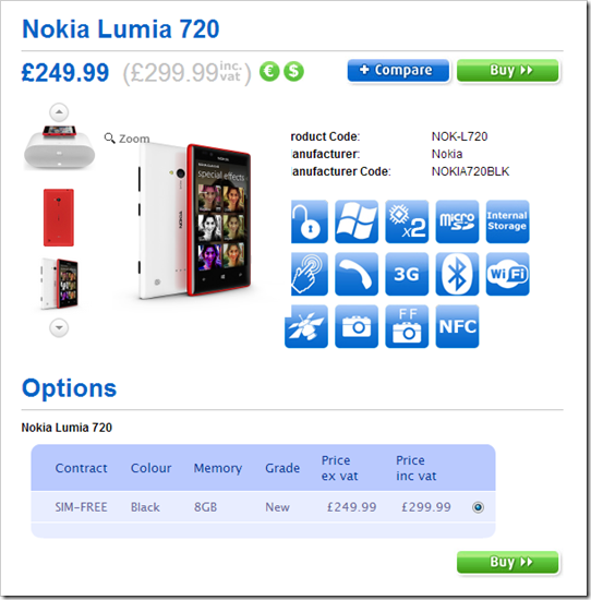    Lumia 520  720