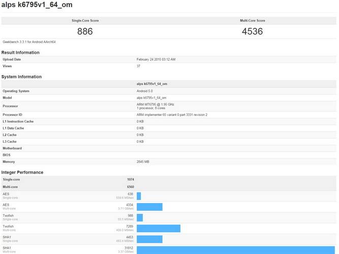 MediaTek MT6795  Geekbench    Snapdragon 810