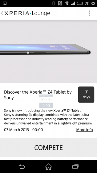 Sony   MWC 2015  Xperia Z4 Tablet