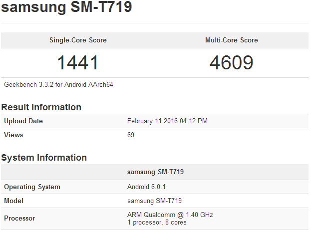 Samsung Galaxy Tab S3   GFXBench