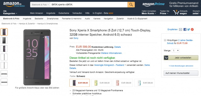   Sony Xperia XA  Xperia X