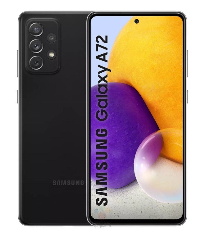 Samsung Galaxy A72 для России: рендеры в четырех цветах и все детали