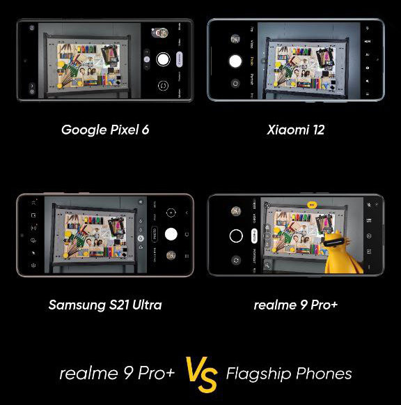 Камеру Realme 9 Pro+ сравнили с Galaxy S21 Ultra, Pixel 6 и Xiaomi 12