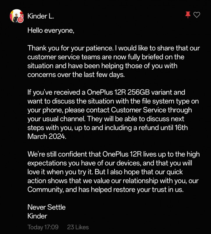 OnePlus открыла программу компенсации за ложь в описании OnePlus 12R