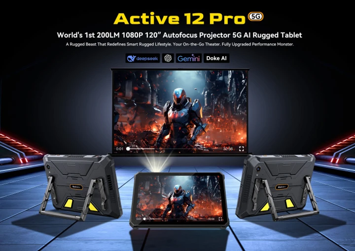 Blackview готовит защищённый планшет Active 12 Pro с проектором: цена