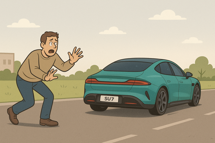 Что?! Припаркованный Xiaomi SU7 самостоятельно уехал от хозяина