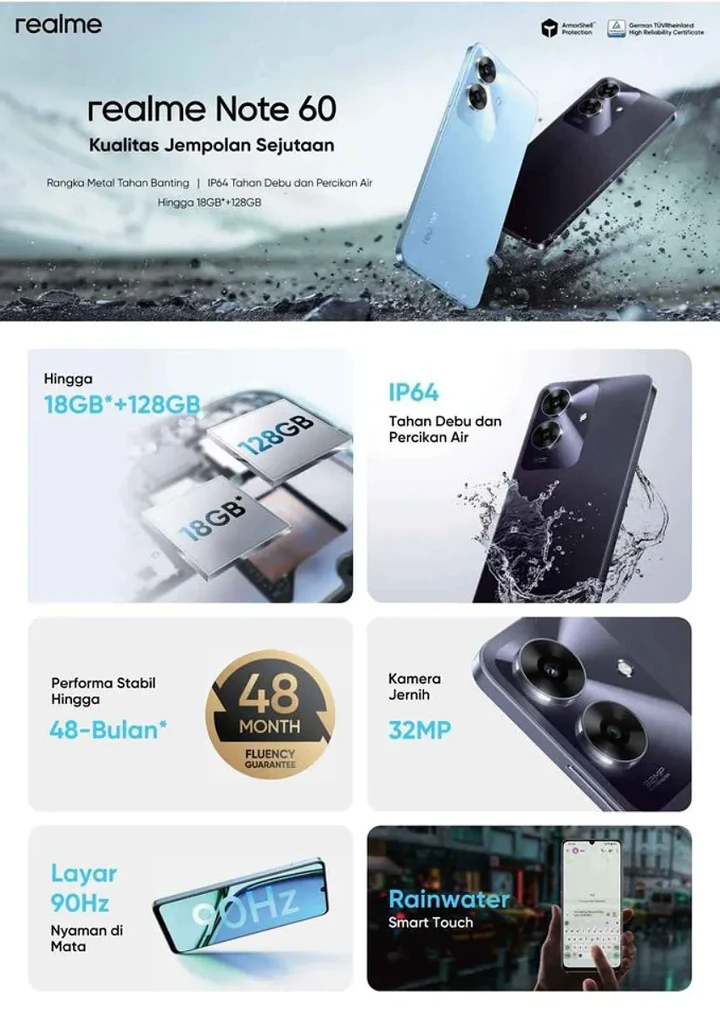 Наследник самого популярного смартфона в России: всё о Realme Note 60