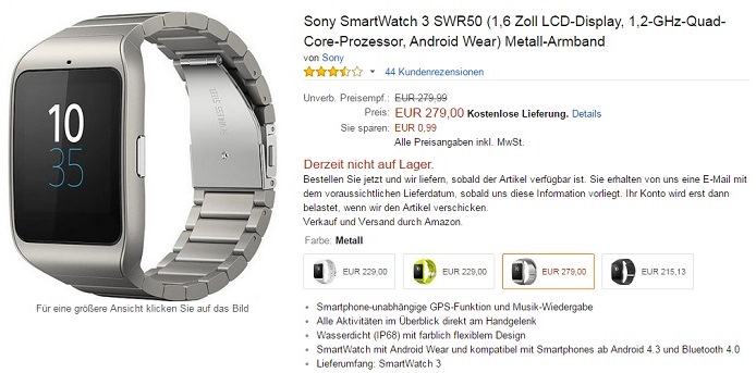    Sony SmartWatch 3
