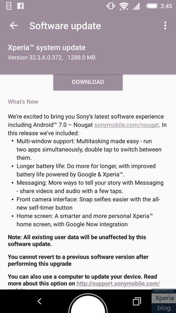 Sony Xperia Z5  Z5 Premium  Android Nougat