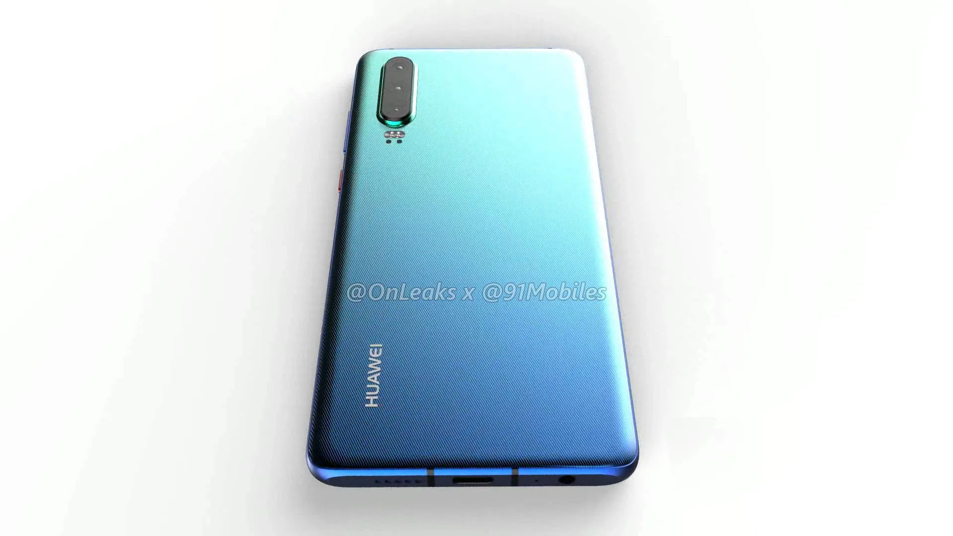 Рендеры Huawei P30: сканер в экране, четыре камеры и 3,5-мм джек