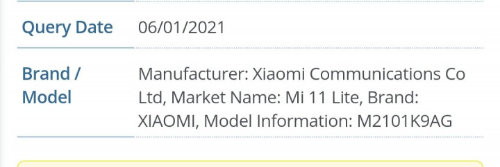      Xiaomi Mi 11 Lite