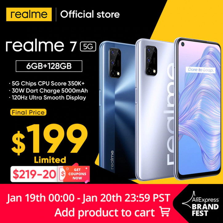 Старт продаж Realme 7 5G на AliExpress (цена)