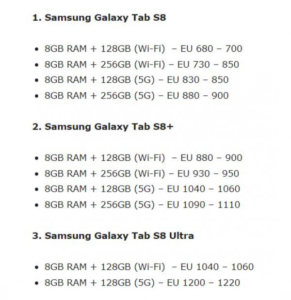       Samsung Galaxy Tab S8