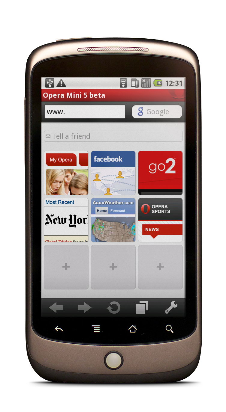 Браузер Opera Mini 5.1 вышел для Google Android