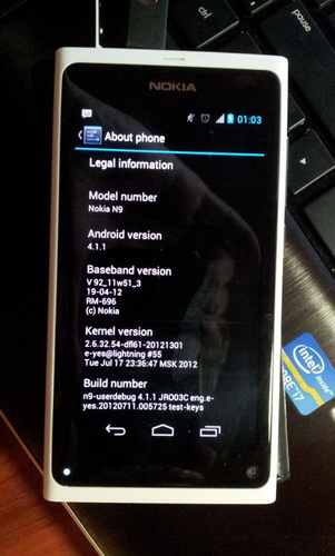 Android 4.1.1 Jelly Bean   Nokia N9