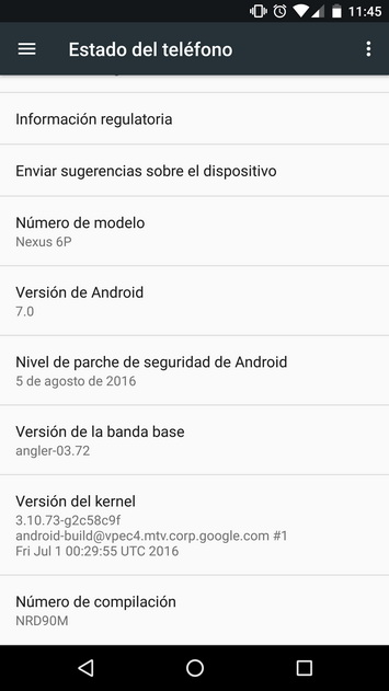 Google   Huawei Nexus 6P   Android Nougat 