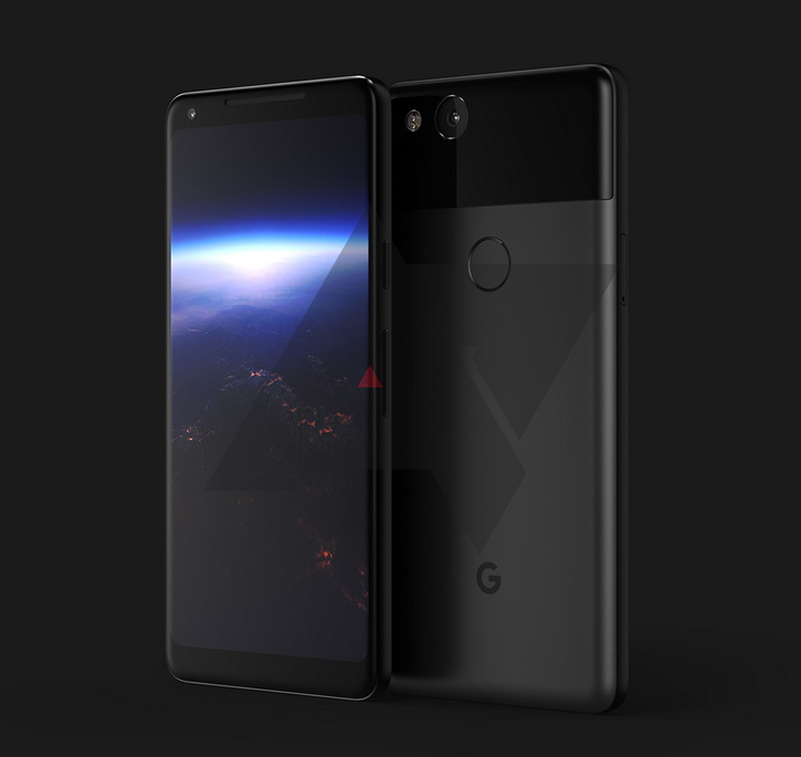 Реальный рендер Google Pixel XL 2: безрамочный OLED-экран и металл