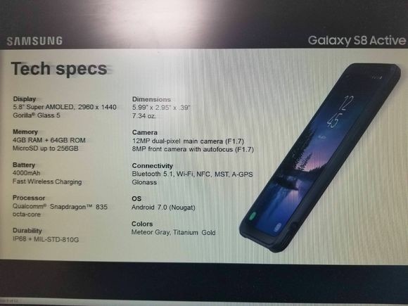  Samsung Galaxy S8 Active   Infinity Edge