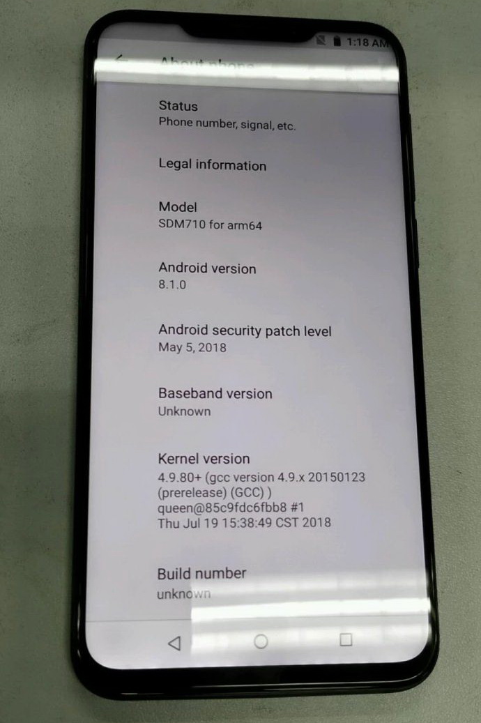  Meizu X8  , Snapdragon 710  Android Oreo  