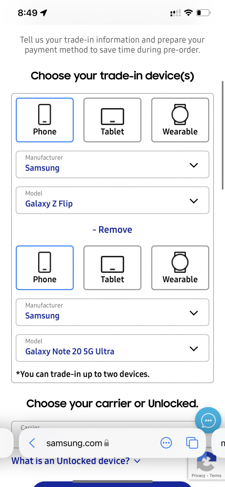 Samsung   Trade-In  Galaxy Z Fold 3
