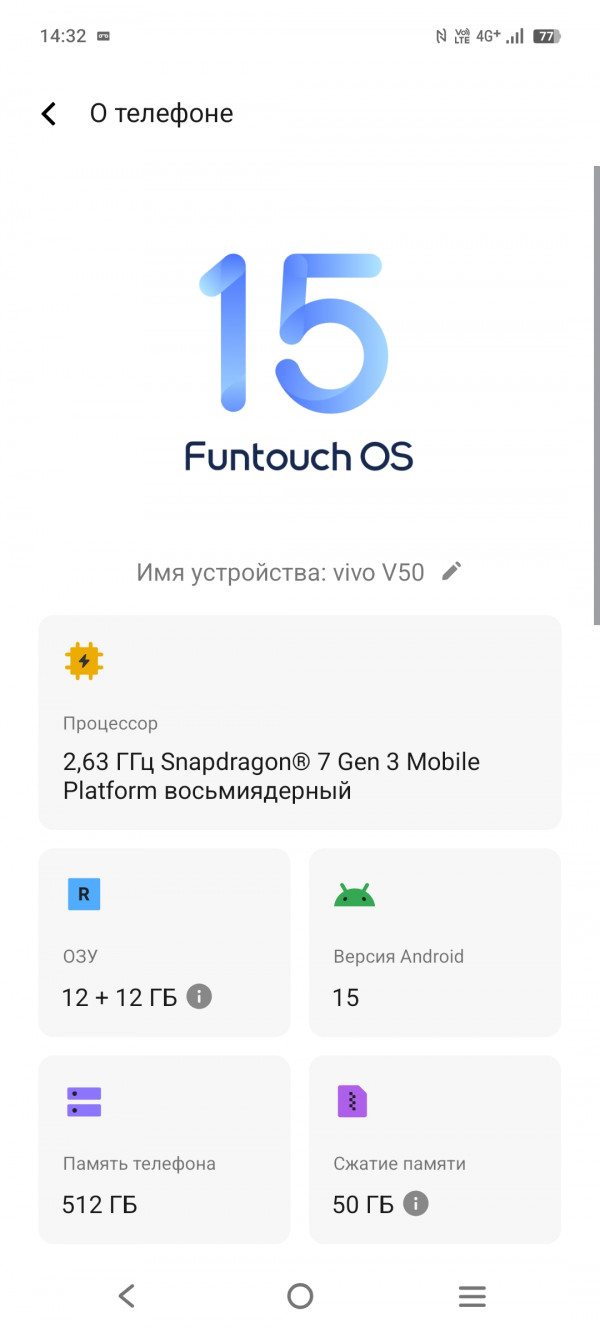  Vivo V50:  