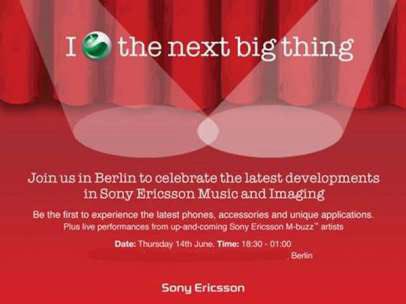 Компания Sony Ericsson разослала приглашения на мероприятие, которое будет проходить 14 июня в Берлине