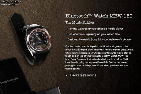 Sony Ericsson Bluetooth Watch MBW-150 The Music Edition