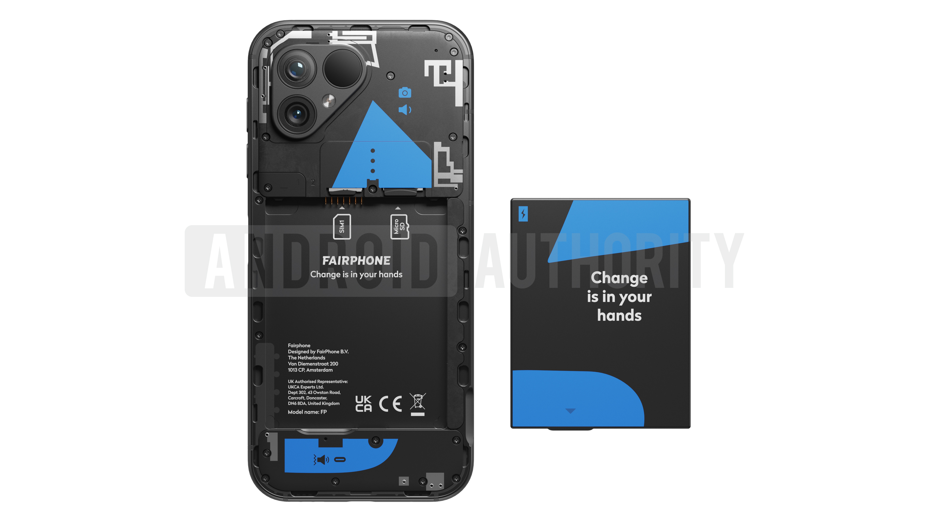 Fairphone 5. Каплевидный вырез на смартфоне.