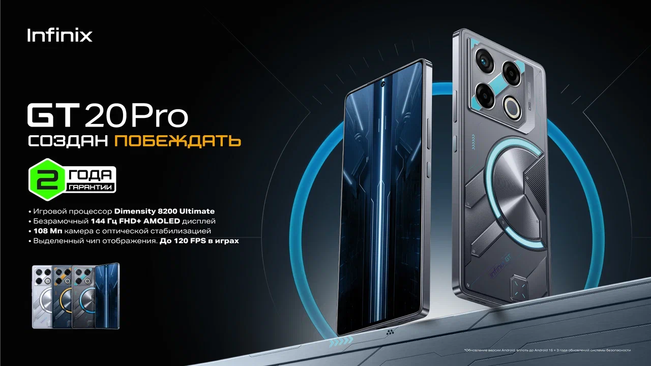 Infinix GT 20 Pro стал доступен в магазинах М.Видео и Эльдорадо: цена