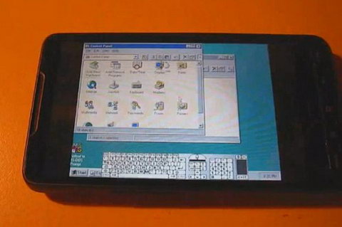 HTC HD2 дружит с Windows 95 (видео)
