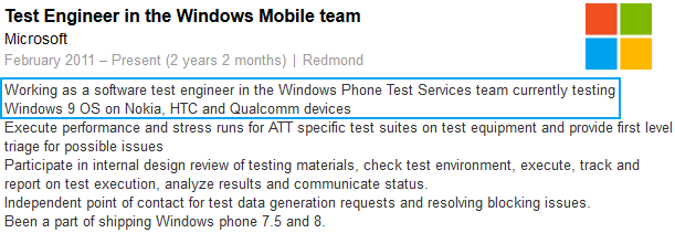 Microsoft  Windows Phone 9