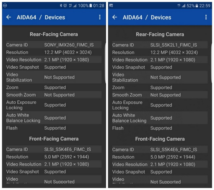 Samsung использует два разных сенсора для камер Galaxy S7 и S7 Edge