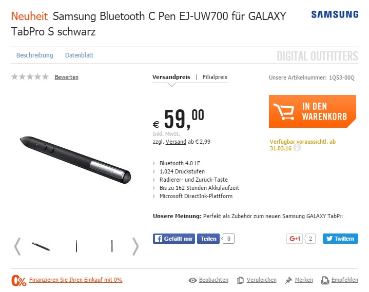  Samsung C Pen  Galaxy Tab Pro S      ()