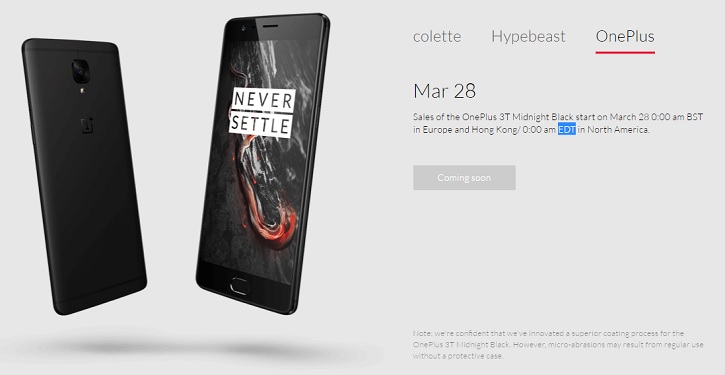   OnePlus 3T Midnight Black    