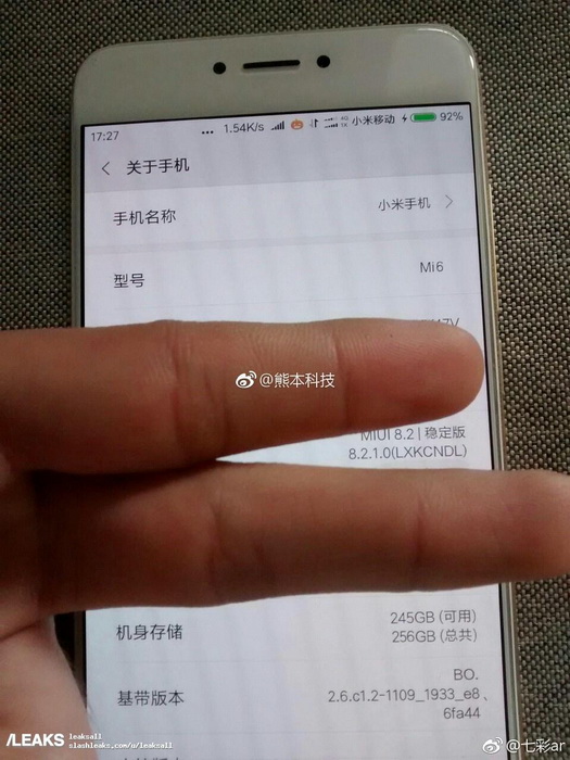 Живые фото Xiaomi Mi6 с 256 ГБ ПЗУ и Mi6 Plus с двойной камерой?