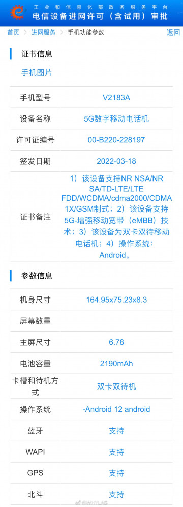  Vivo X80, X80 Pro, X Fold  iQOO Neo 6   TENA