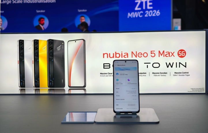 Монструозный Nubia Neo 5 Max замечен на MWC 2026 с 7,5'' экраном