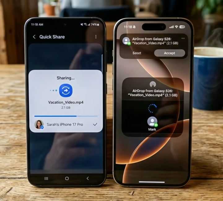 Samsung внедрила поддержку AirDrop в линейку Galaxy S26